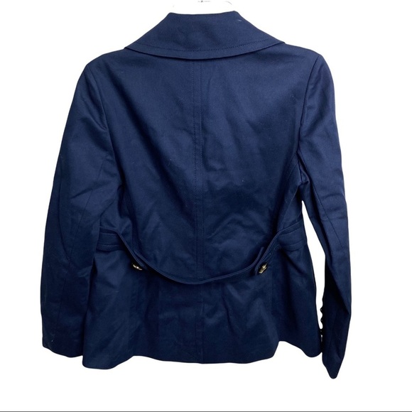 NWT Kate Spade Size 0 Double Breasted Cotton Classic Peacoat Squidink Blue $448 - Picture 4 of 7